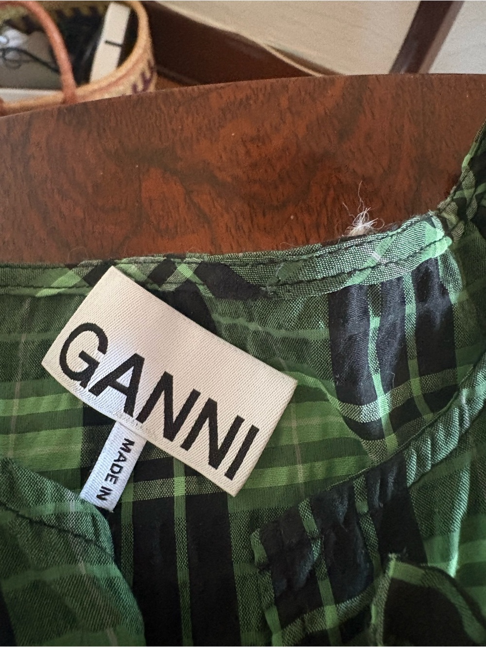Ganni Plaid Babydoll Dress - Picture 6 of 8